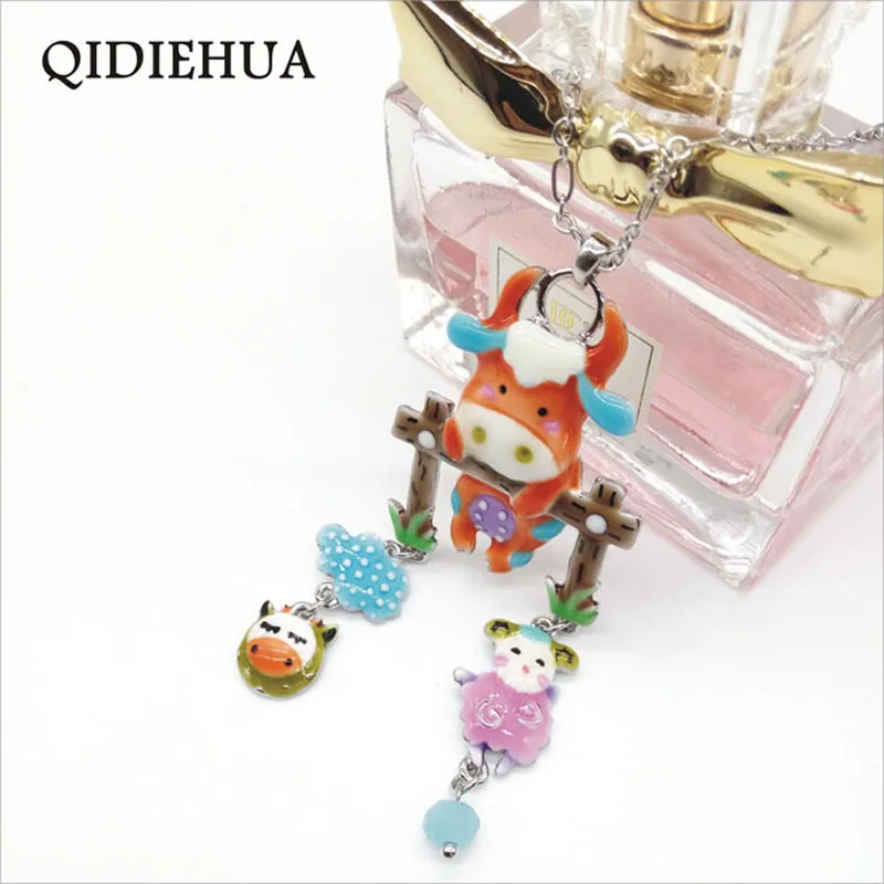 Statement Maxi Enamel Animal Long Necklace Alloy Pendant Chain Collar For Women Pets Accessories Fashion Jewelry Wholesale