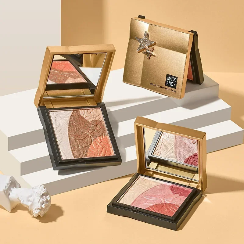 Équipements andy-Palette de fard à joues contour, surbrillance naturelle, paillettes nacrées, ombre antarctique, maquillage féminin longue durée, cosmétiques de beauté rares