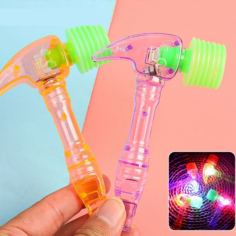 Educational Toy Tap Light Up Hammer Toy Clear Plastic Hammer for Kids,Boys,Girls Educational Play,Goodie Bags Stuffers