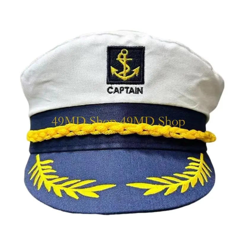 49MD Breathable Embroidered Sailors Hat Adjustable Perfect For Costume Event Daily Wear