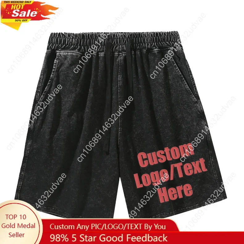 

Custom Shorts Man Woman Retro Short Pants Vintage Cotton Elastic Soft Beach Shorts Pattern Text Logo Customized Pant