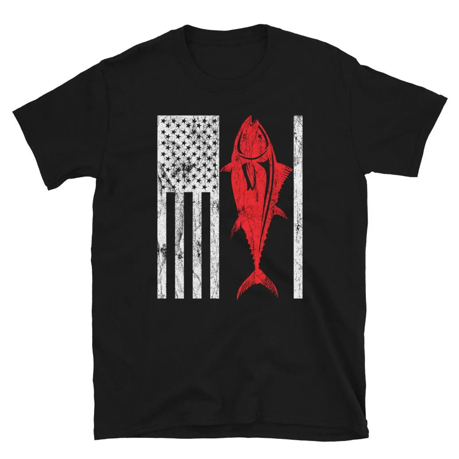 Patriotic Tuna Fishing T Shirt Vintage American Flag Deep Sea Cool for Enthusiasts vintage Washed designer clothes