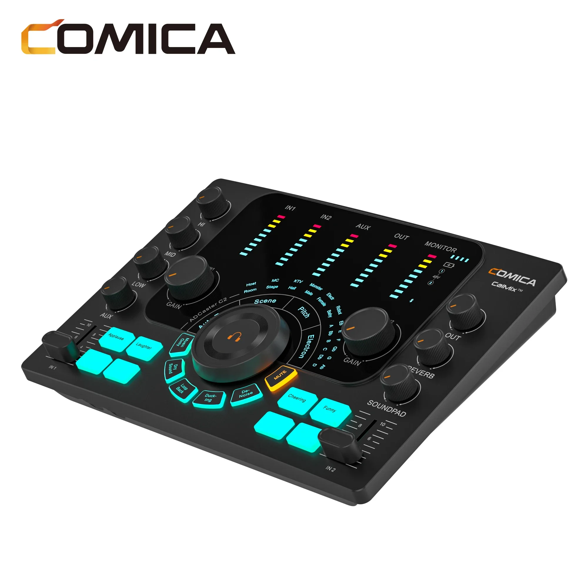 COMICA ADCaster C2 Streaming Podcasting Audio Interface Record Broadcasting-level Sound Quality studio equipment