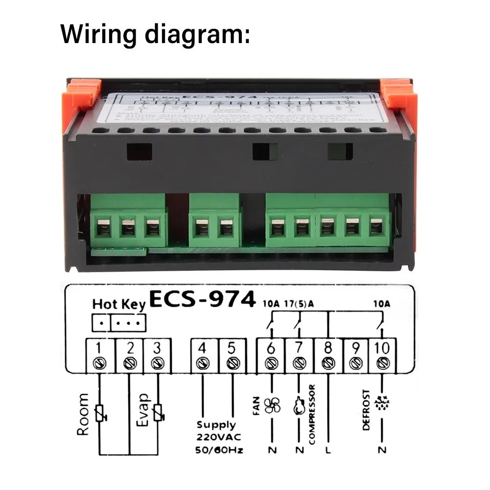 /Digital /Temperature /Controller 220V Thermostat With 3 Output Relays For Refrigeration Cold Storage Defrost Fan Control view 2