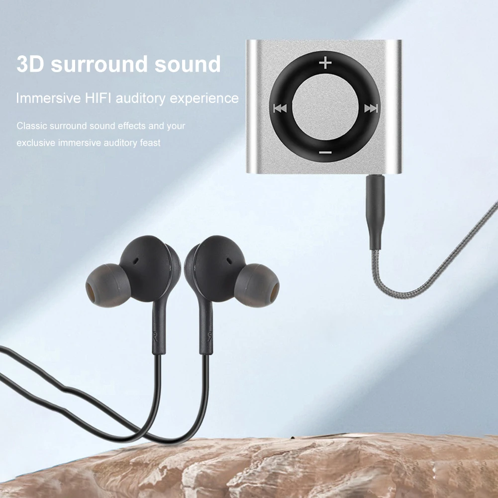 Mini MP3 Music Players Build in Speaker Clip-On Portable Walkman Rechargeable 180mAh with Headphone Support TF Card for Students