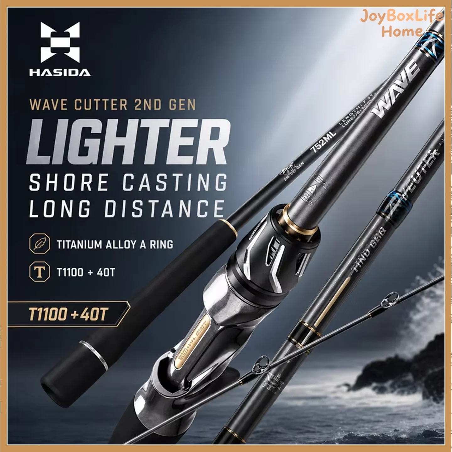 Hasida Wave Cutter Gen2 Super Long Cast Lure Rod T1100 40t High Modulus Carbon Fiber Spinning Shore Casting For Seabass Pike Cul