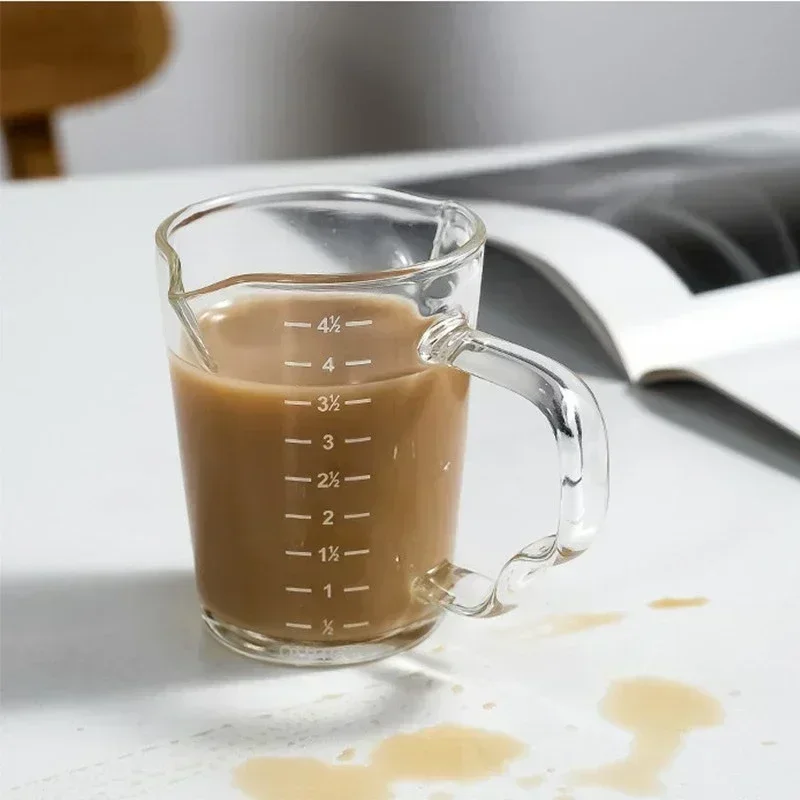 70/150 ml Espresso Klar Glas Tasse Doppel Mund Skala Messbecher Milch Latte Krug Kaffee Becher Hitzebeständige glas Tasse Drink