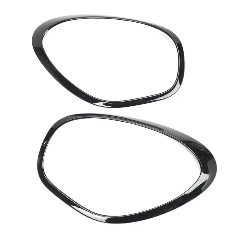 2 PCS Front Headlight Lamp Bezel Trim Bright Black 51139801573 51139801574 For BMW MINI Cooper R60 2011-2016-A74F