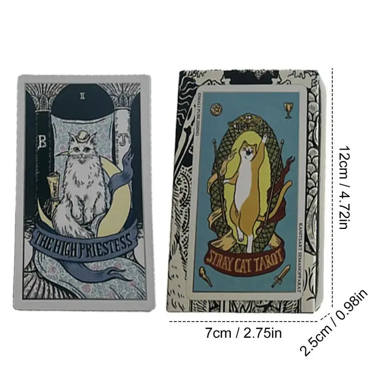 Oracle tarot cards, versão Inglês, perdido, gato, destino, festa familiar, adivinhação, jogo de cartas, psíquico