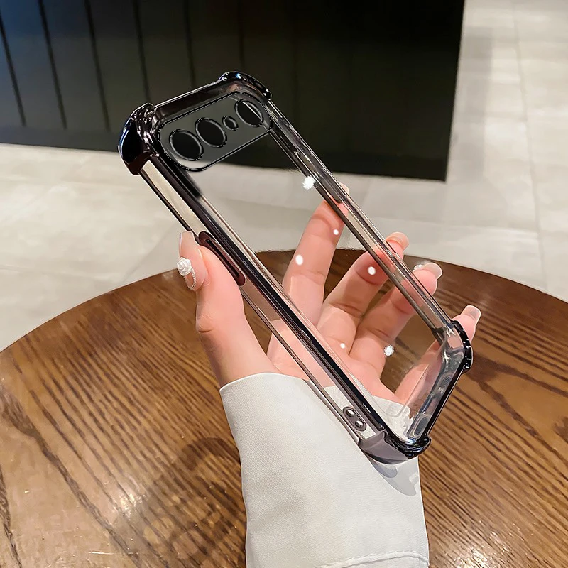Biruiqu For VIVO X300 FE Transparent Full-Coverage Electroplated Shockproof Soft Silicone Premium Airbag Phone Case view 3