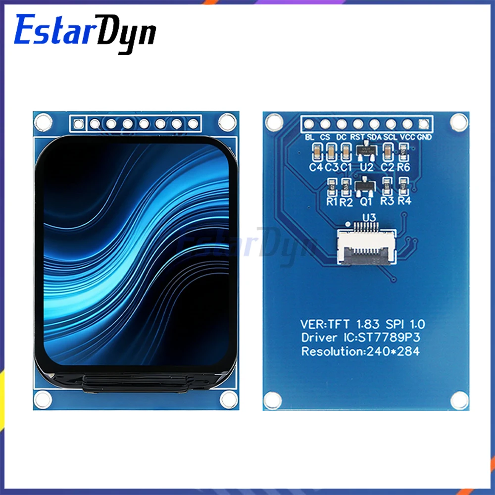 1.83 inch ST7789 TFT LCD Display 240x284 Resolution Color Screen SPI Module with Full Viewing Angle for Embedded Project