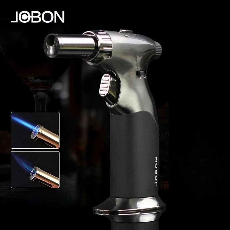 

Jobon Creative Double Fire Gas Torch Lighter Jet Flame Open Flame with Safety Lock Switch BBQ Cigar Lighter Smoking Accessories