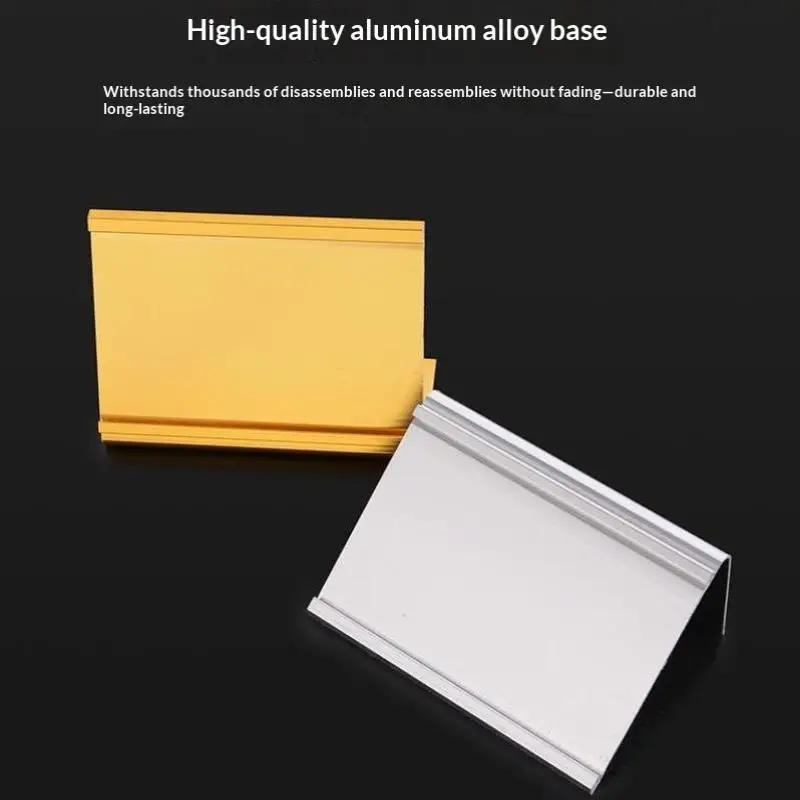 Per Lot Mini L‑Shape Aluminum Sign Holder, Snack Price Tag Table Number Stand