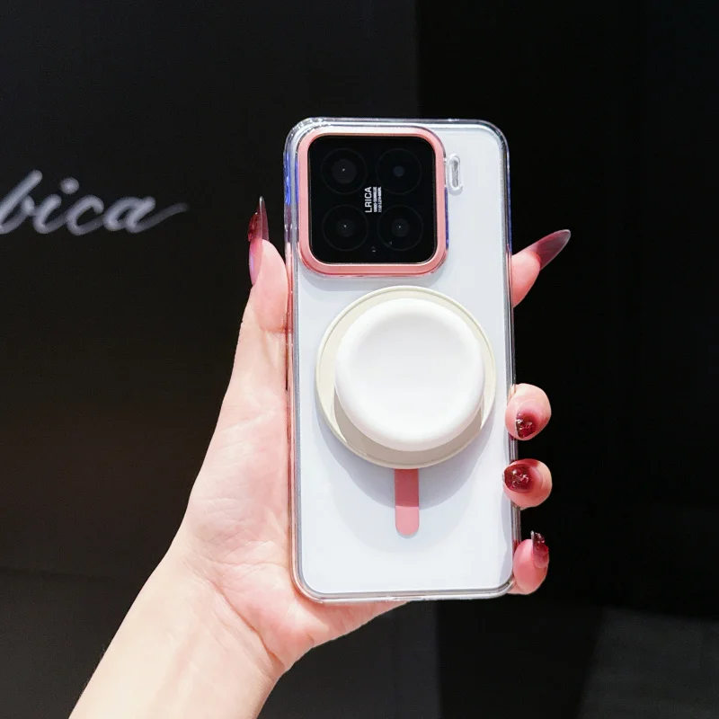 

Transparent question mark design mobile phone case suitable for Xiaomi15ultra 15spro Round Stand Magnetic Protective Case