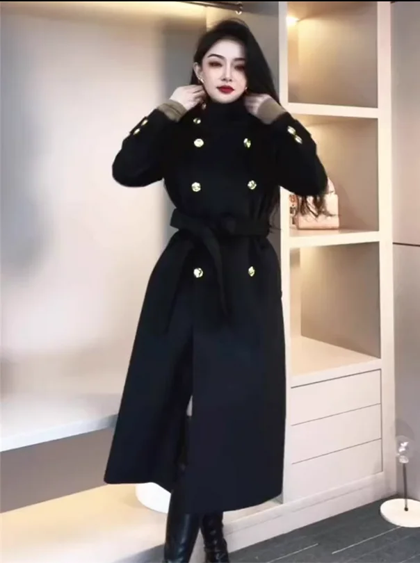 

Fashionable temperament woolen women's winter coat