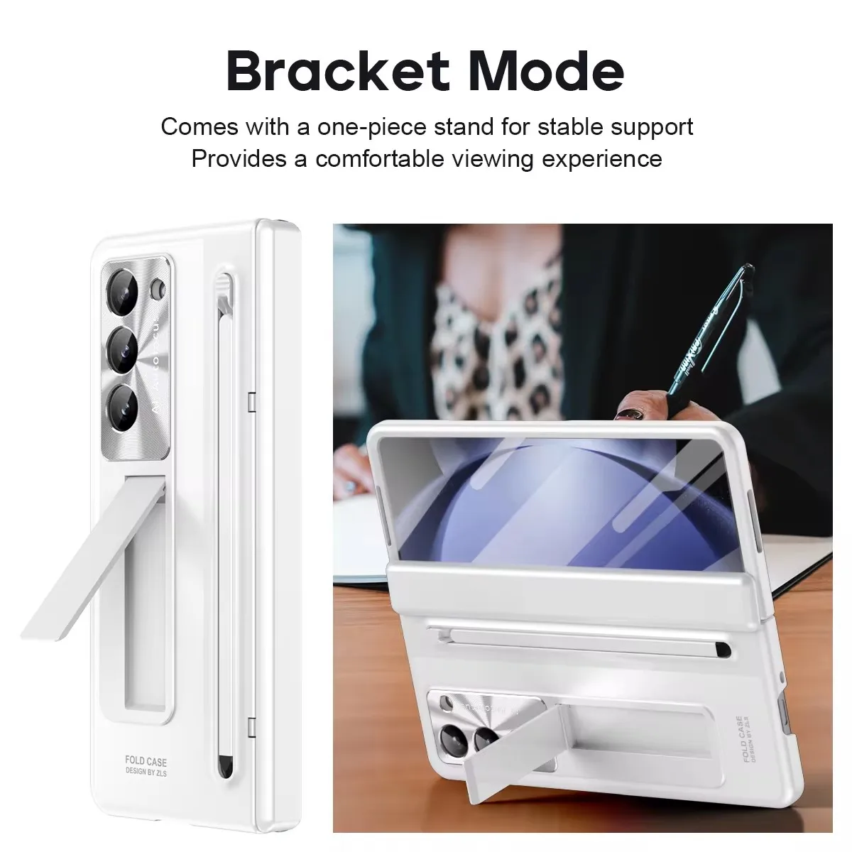 360 Full Protection Hinge Case For Samsung Galaxy Z Fold 6 5 4  With Touch Pen Folding Cover Tempered Glass Film Stand