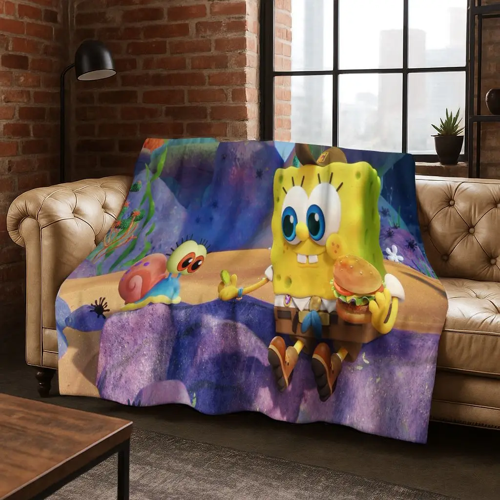 الكرتون S-سبونجبوب سكوير باتريك ستار الفانيلا بطانية لينة رمي بطانية للسرير غرفة نوم غرفة المعيشة السفر نزهة هدية #3