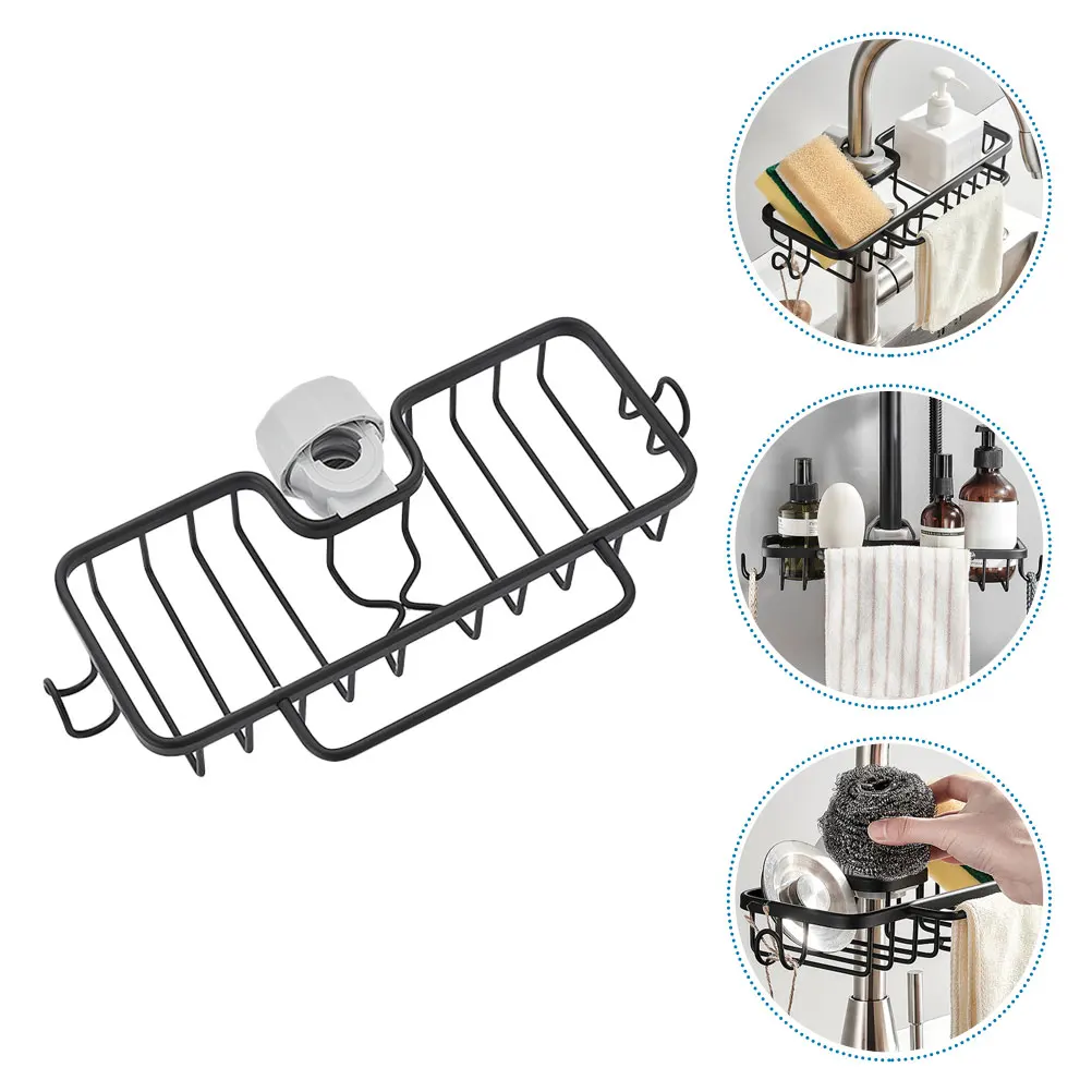 Drain Basket for Kitchen Sink Rack Faucet Storage Organizer Dust Cloth Holder Draining Water Tap