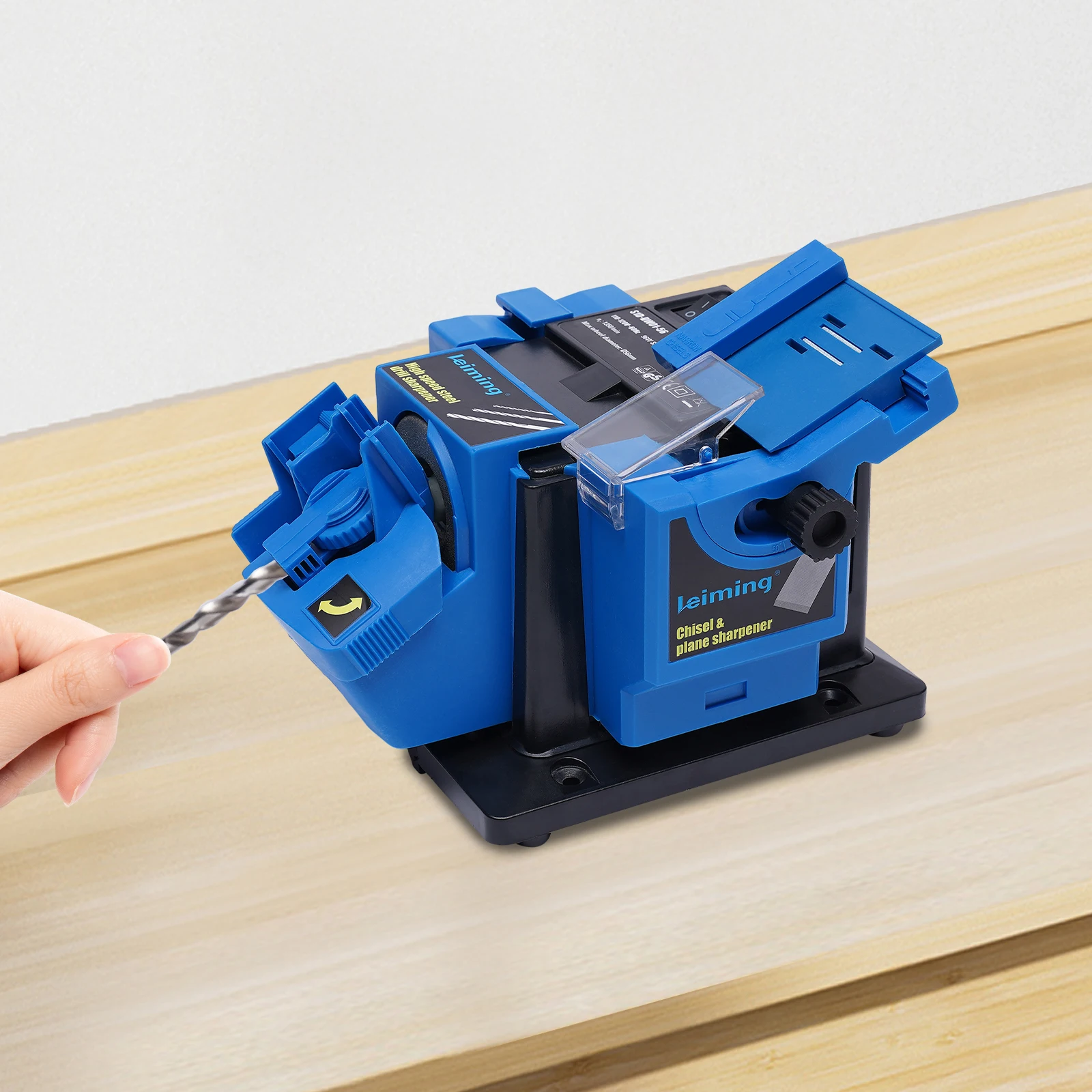 Imagem -06 - Elétrica Multipurpose Sharpener Ferramenta de Moagem Faca Scissor Drill Sharpening Machine Inclui Rebolo e Bancada