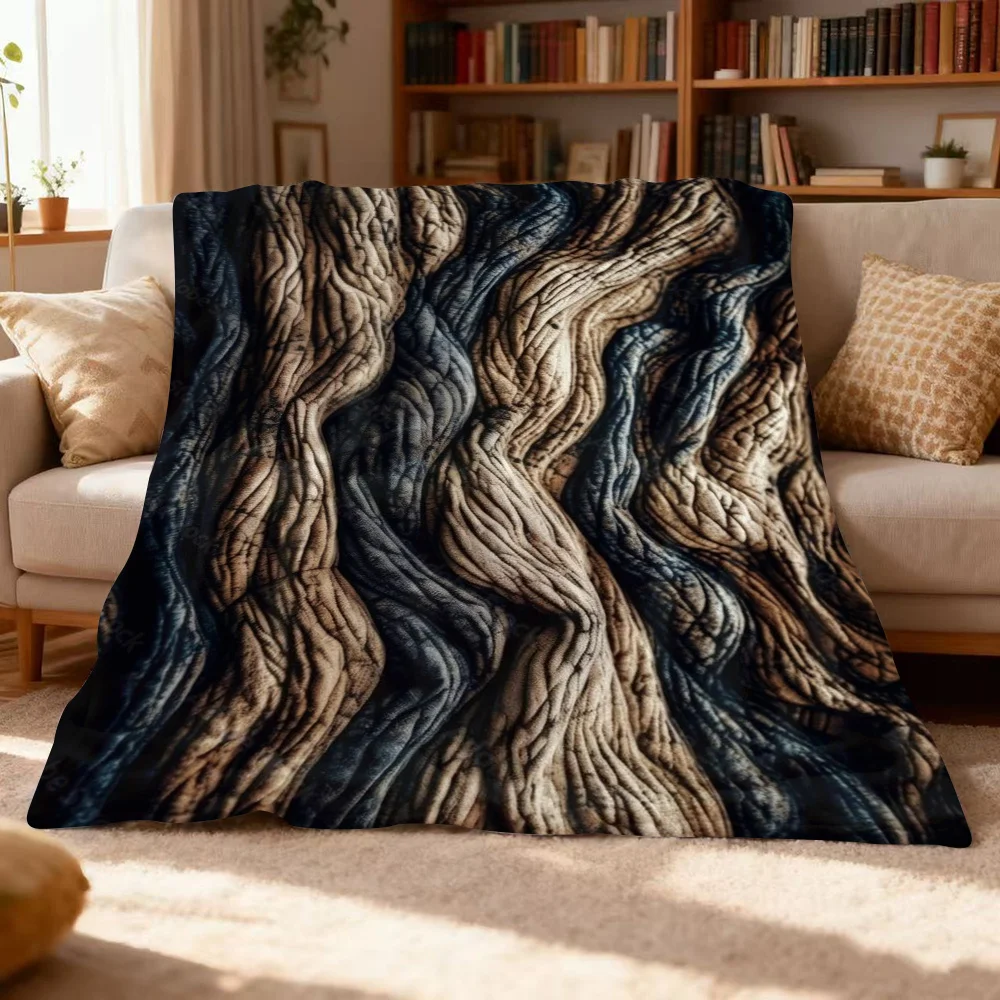 Vintage Cute Animal Track Graphic Cozy Fleece Blanket Lightweight Bed Wrap For Living Room Bedroom Studio Space