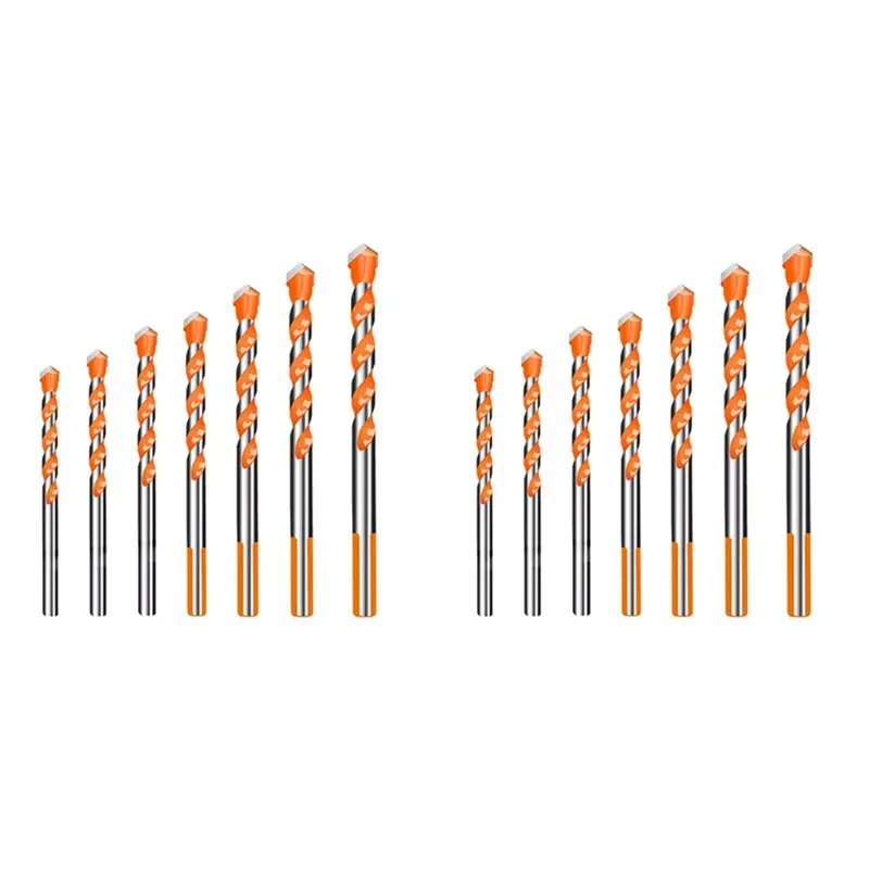 

ALIM-14Pcs Ultimate Drill Bits,Concrete Drill Bit, Drilling And Punching Work Kit For Tile, Concrete, Brick, Glass