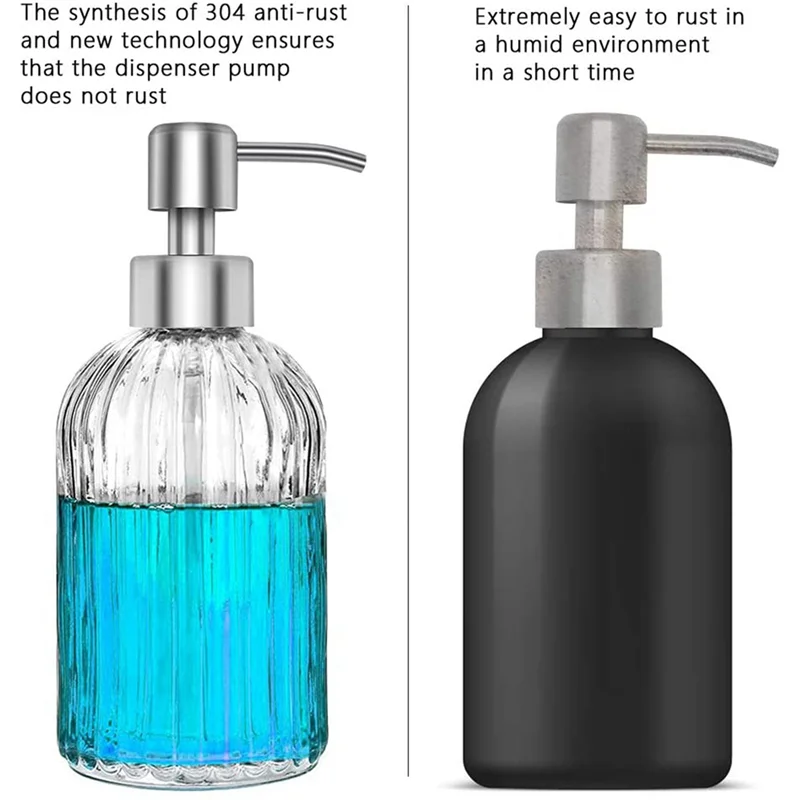 AA81-2X Soap Dispenser Pump Replacement - 304 Stainless Steel Soap And Lotion Dispenser Pump For Regular 28/400 Neck Bottles