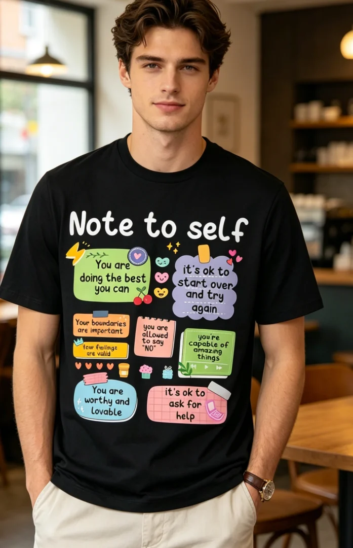An Inspirational T-Shirt Yourself Self-Affirmation- with Colorful Self-Care Suitable for All Seasons Ideal Gift for T-Shirt