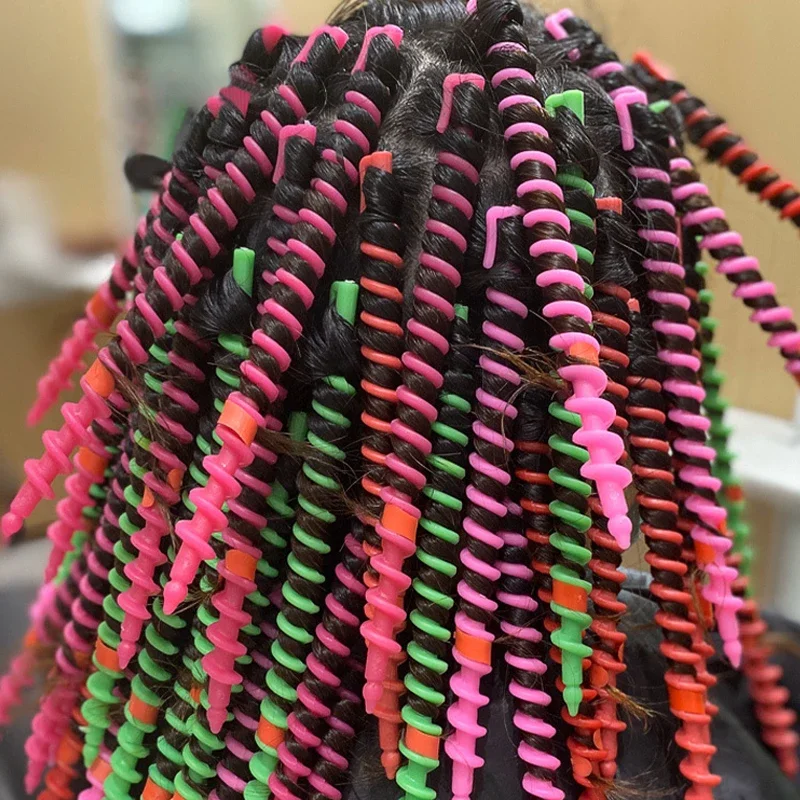 18/20PCS Spiral Curling Rods Set Long Hollow/Solid Spiral No Heat Hair Curling Roller Hair Perm Rods Hairdressing Styling Tool