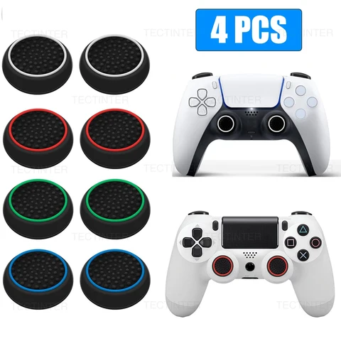 4PCS Silicone Analog ThumbStick Grip Caps for PS5/PS4/PS3/Switch 2…