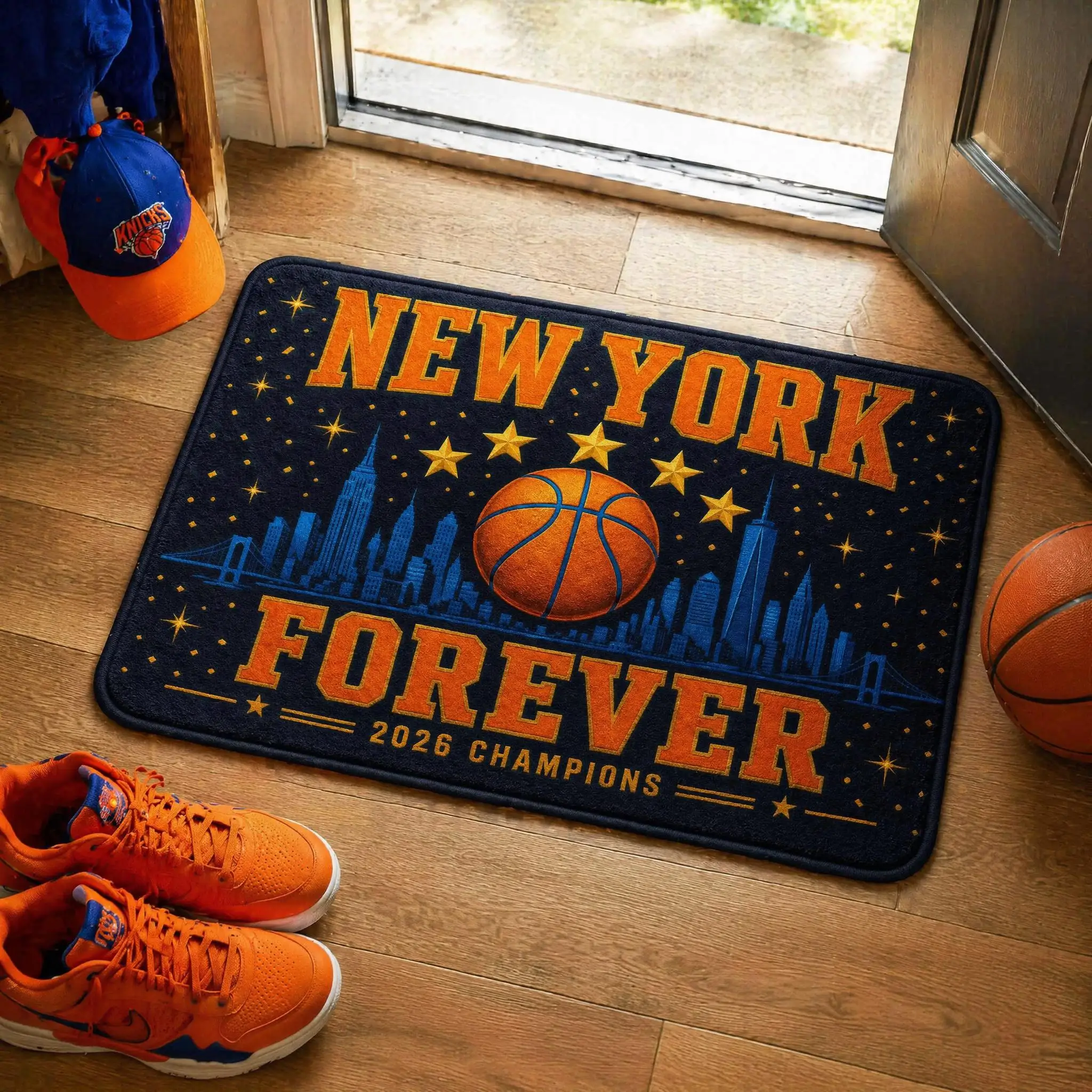 Tapis de sol des New York Knicks, adapté à la décoration des salons et des entrées de chambres, un cadeau de vacances unique
