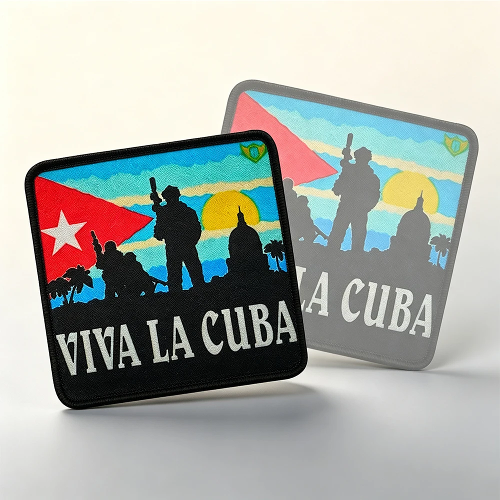 Cuba Flag Printed Patch Hook and Loop Badge Cuban National Symbol Patch for Backpack Vest Hat Clothing DIY Decor