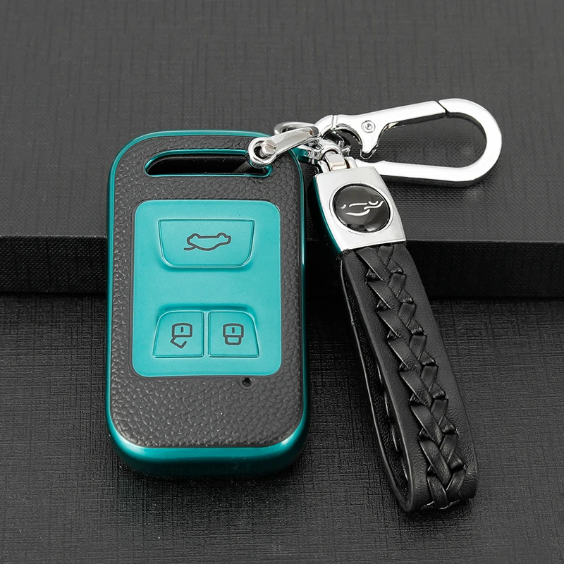 Leather TPU Car Smart Key Case Cover for Chery Arrizo Tiggo 3 5X 4 8 Glx 7 2019 2020 Shell Bag Protector Keychain Accessories