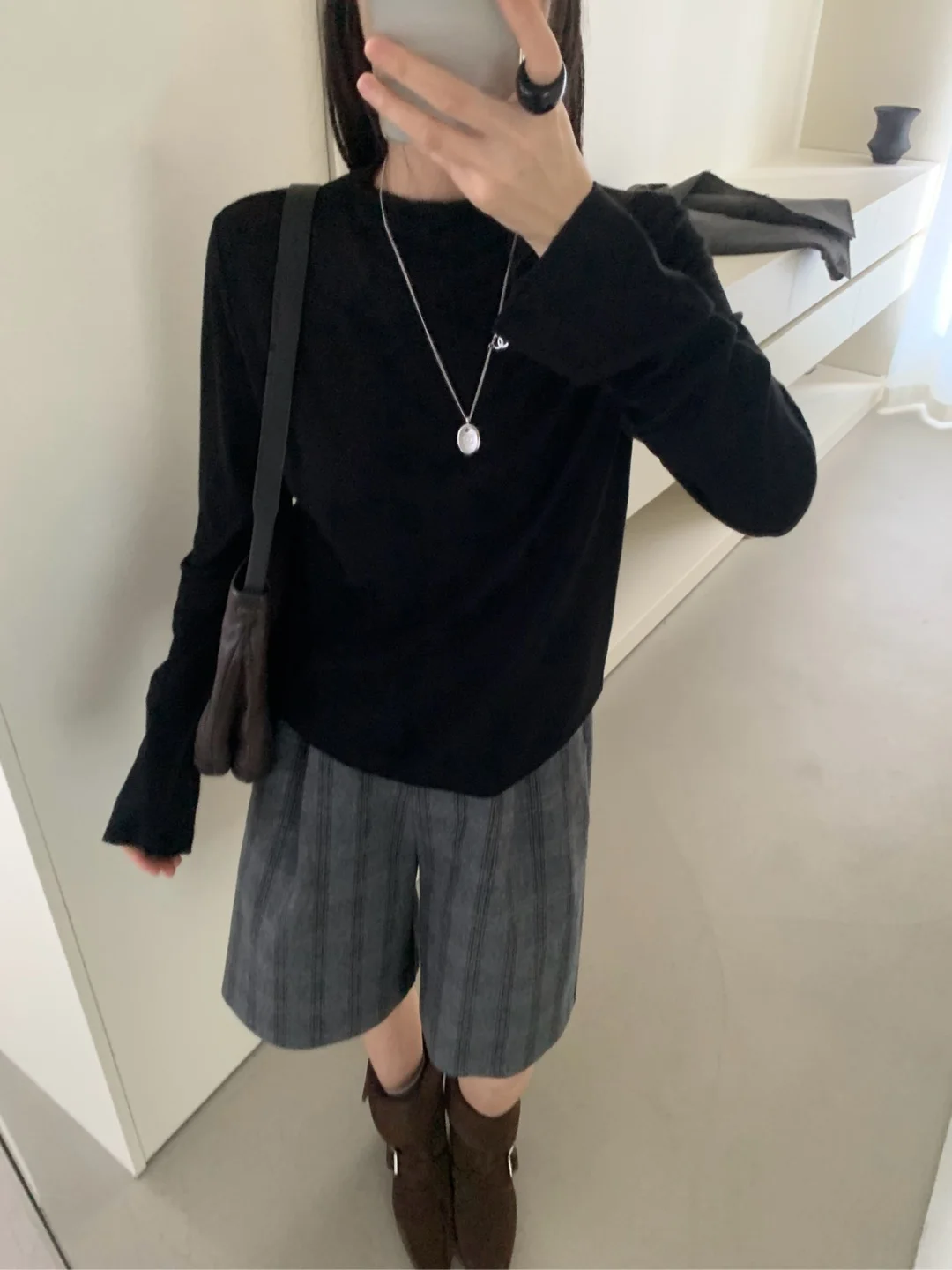 

Мягкий универсальный базовый топ с высоким воротником для женщин, свободный крой, для ранней осени