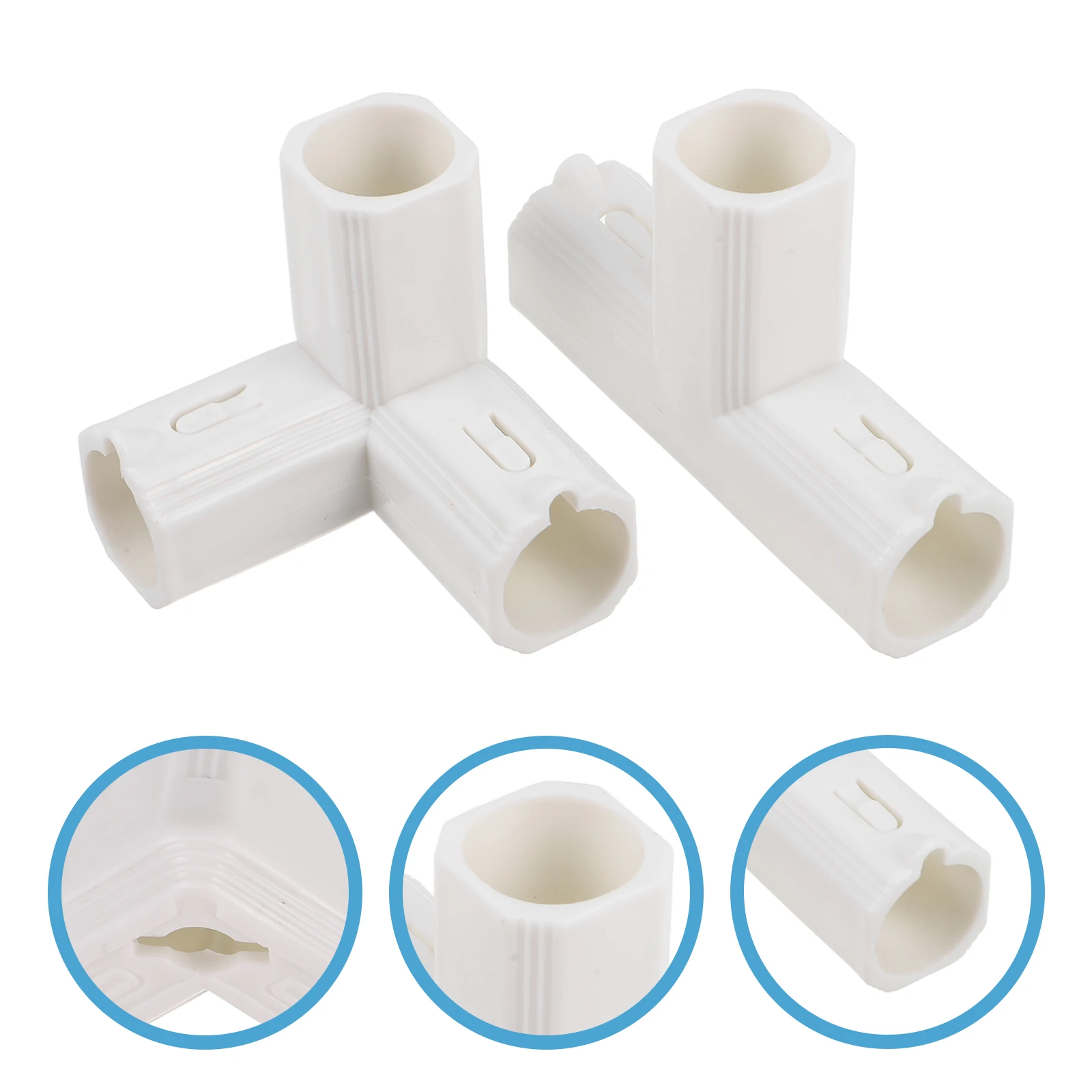 

4pcs Baby Connectors Replacement Parts 3-Way Pvc Pipe For Play Yard Safety Gate Attachments Durable Safe Plastic Accessories