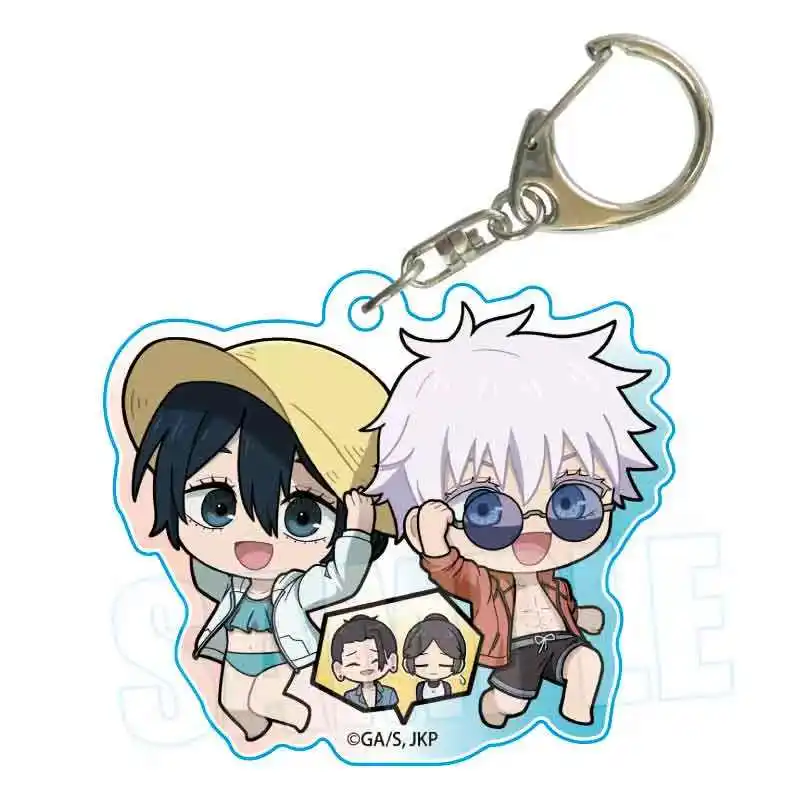 Jogo yu haibara geto suguru gojo satoru shoko ieiri chaveiro boneca anime acrílico chaveiro pingente para presente