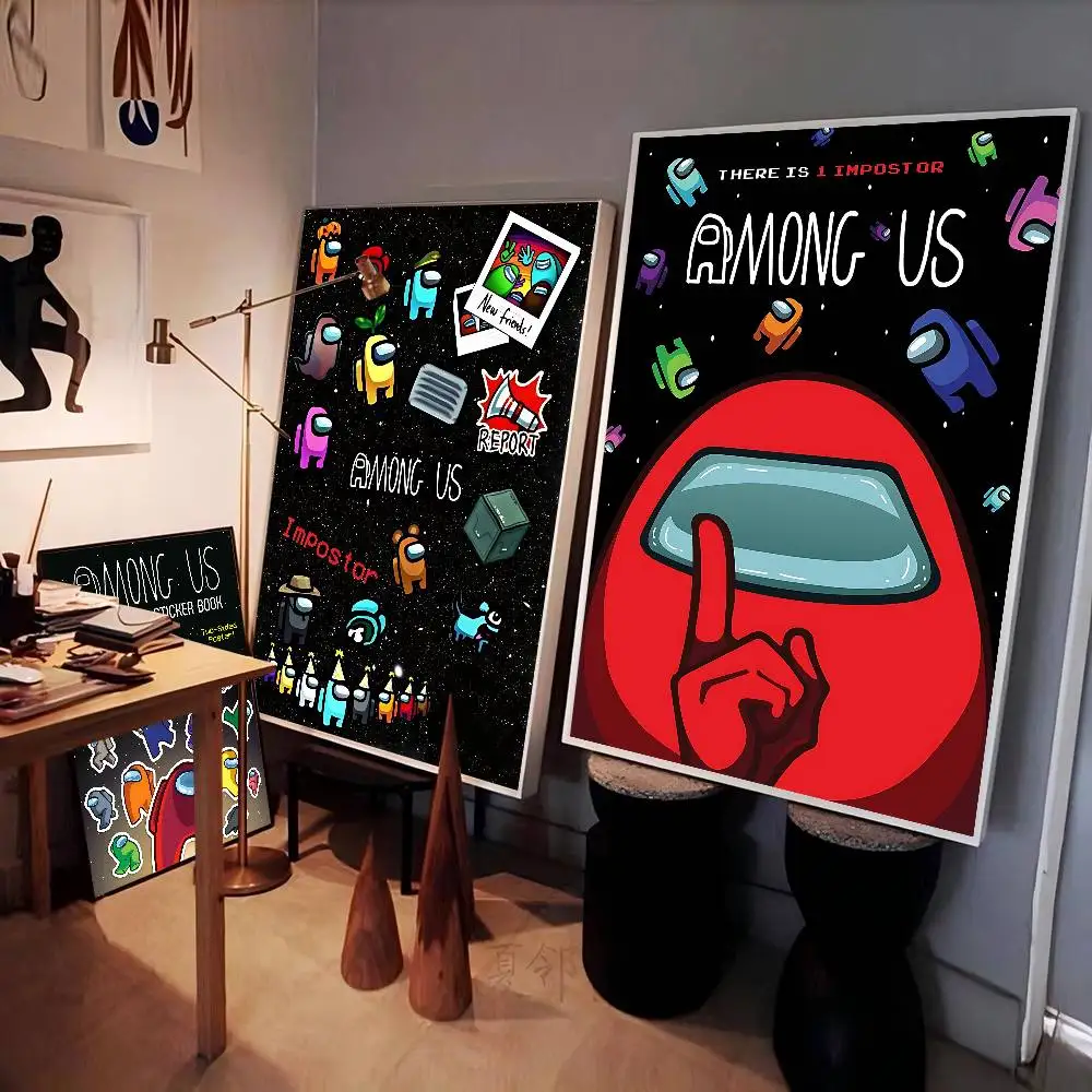 A-Among U-Us لعبة الفيلم لزجة الملصقات الرجعية كرافت ورقة ملصق DIY غرفة بار مقهى الجمالية الفن طلاء جدران