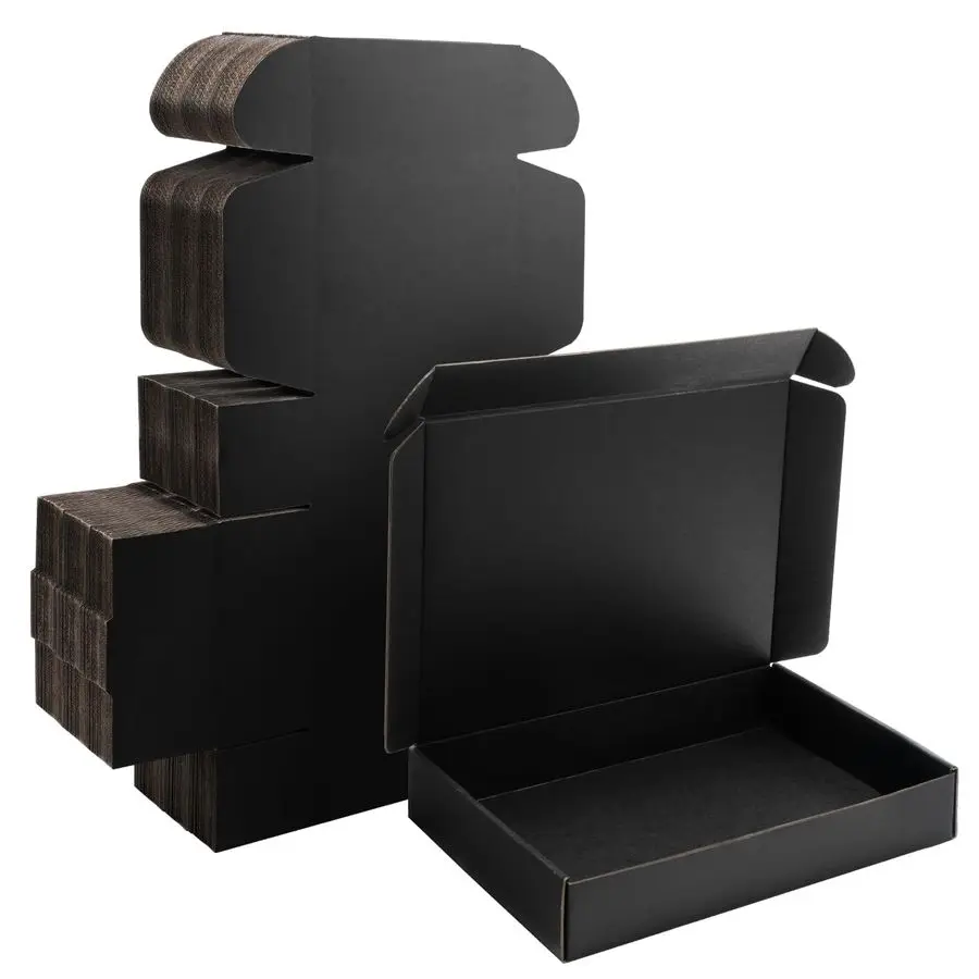 

Black Shipping Boxes Small 25 Pack Corrugated Cardboard Mailer Boxes for Packaging, Mailing, Gift Giving Sturdy, Recyclable, Per