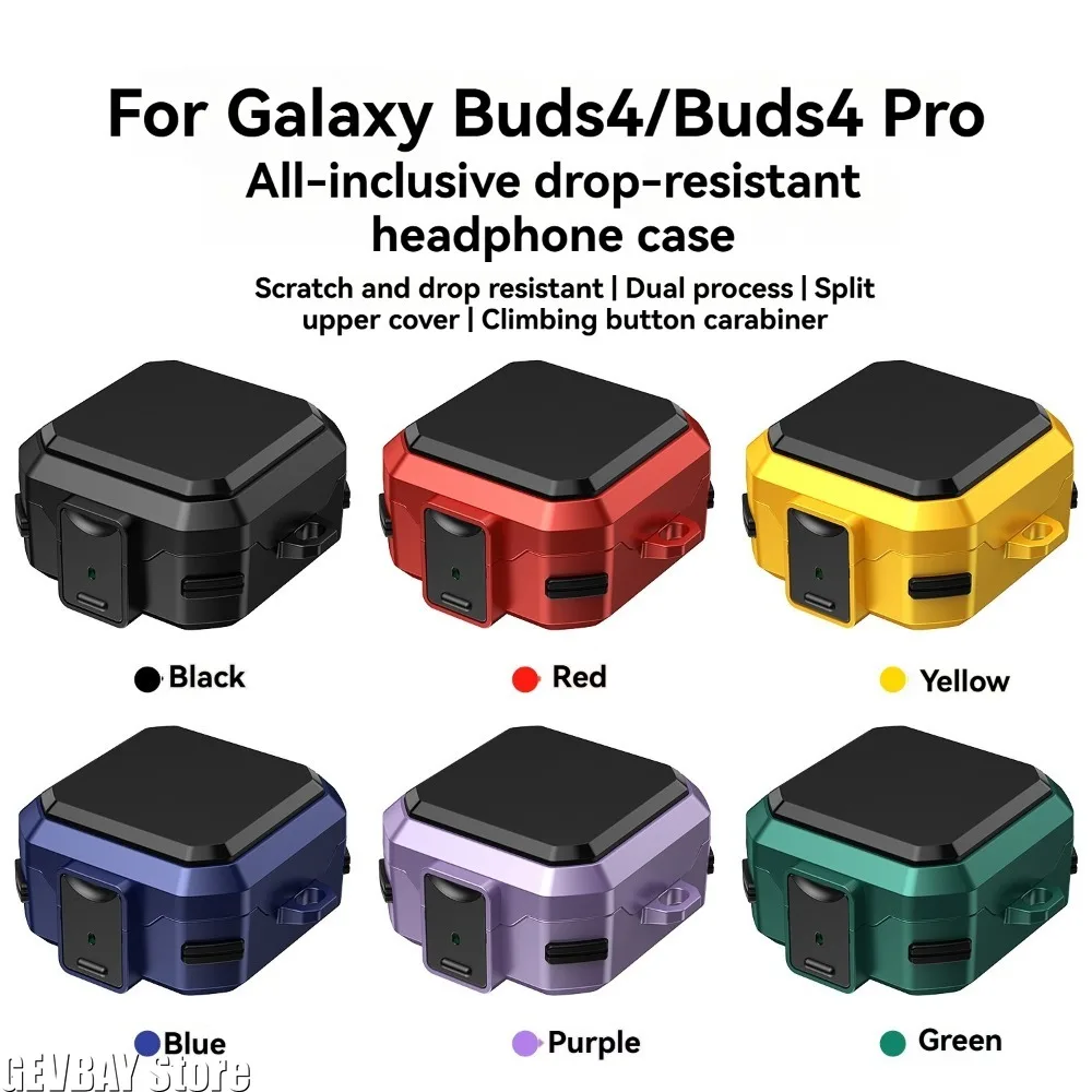 Чехол для наушников Samsung Galaxy Buds 4 / Buds 4 Pro с защитой от ударов и замком безопасности, полная защита для Samsung Buds 4 Pro Coque Fundas
