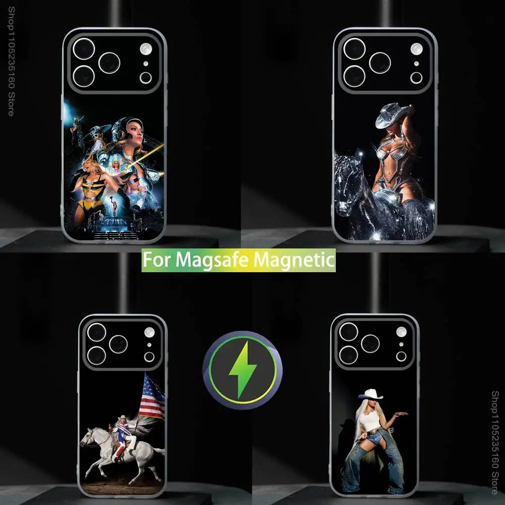 

B-Beyonce Cowboy Carter For iPhone 17,16,15,14,13,12,11,Pro,Max,Plus,Mini,SE4,E Magnetic For Magsafe Wireless Phone Case