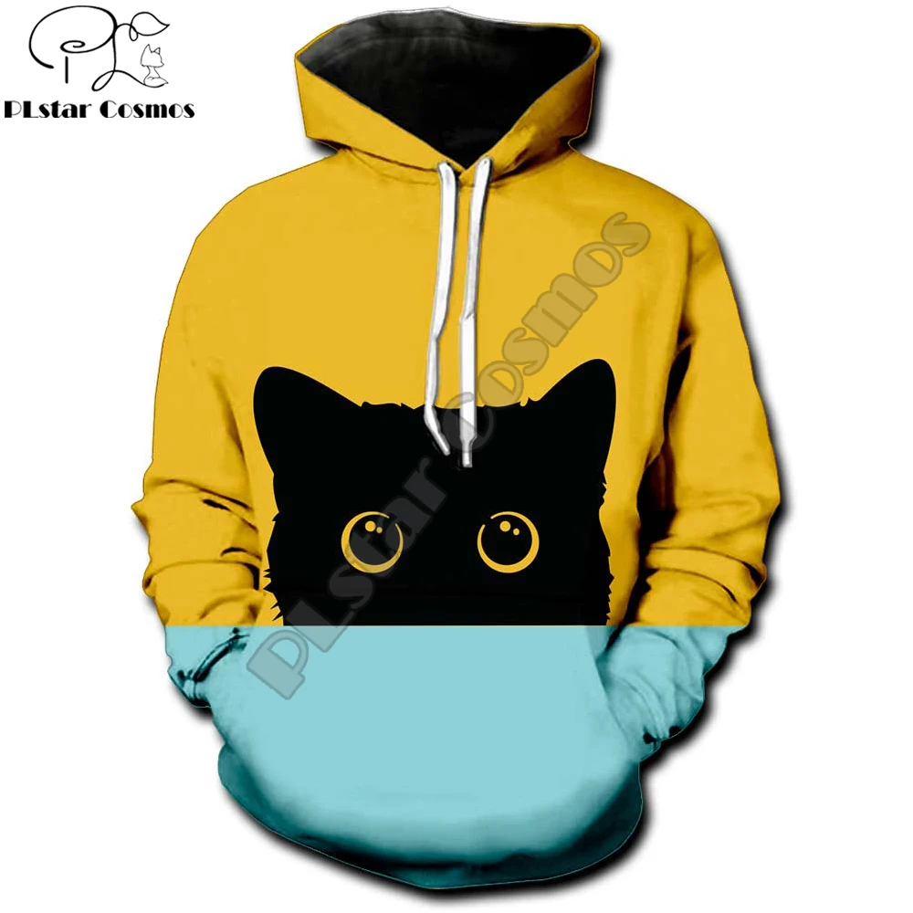 

PLstar Cosmos Undercover Black Cat 3D All Over Printed Mens Hoodies & Sweatshirt Unisex Casual zip hoodies sudadera hombre MT-34