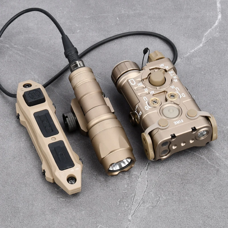 WADSN Tactical NGAL Metal Red/Green/Blue Laser Pointer +M300 M600 SF Scout Flashlight +Dual Control Switch Hunting Weapon Set