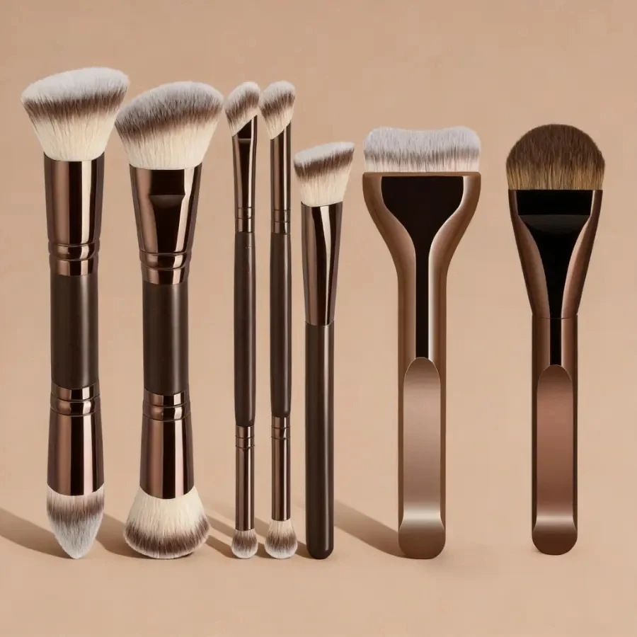 

Professional Dual-Ended Makeup Brush Set 7PCS, Premium Synthetic Foundation Concealer Powder Brush, Contour Blending Face &