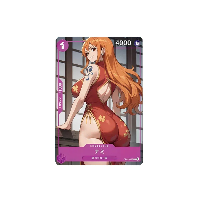 Carte de collection Nami Cheongsam, 9 pièces/ensemble, 59X86Mm, à faire soi-même, une pièce, carte de réfraction, document Flash Anime, jouets cadeaux