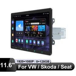 Joying 11.6  inch 8G 128G Car Radio Stereo Multimedia Player GPS Navigation Carplay For Volkswagen VW Skoda Seat Car With CANBUS
