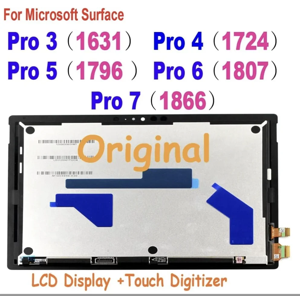 Replacement 12.3 inches Pro5 1796 LCD Display Touch Screen Digitizer Assembly with   for Microsoft Surface Pro4 1724 +cable