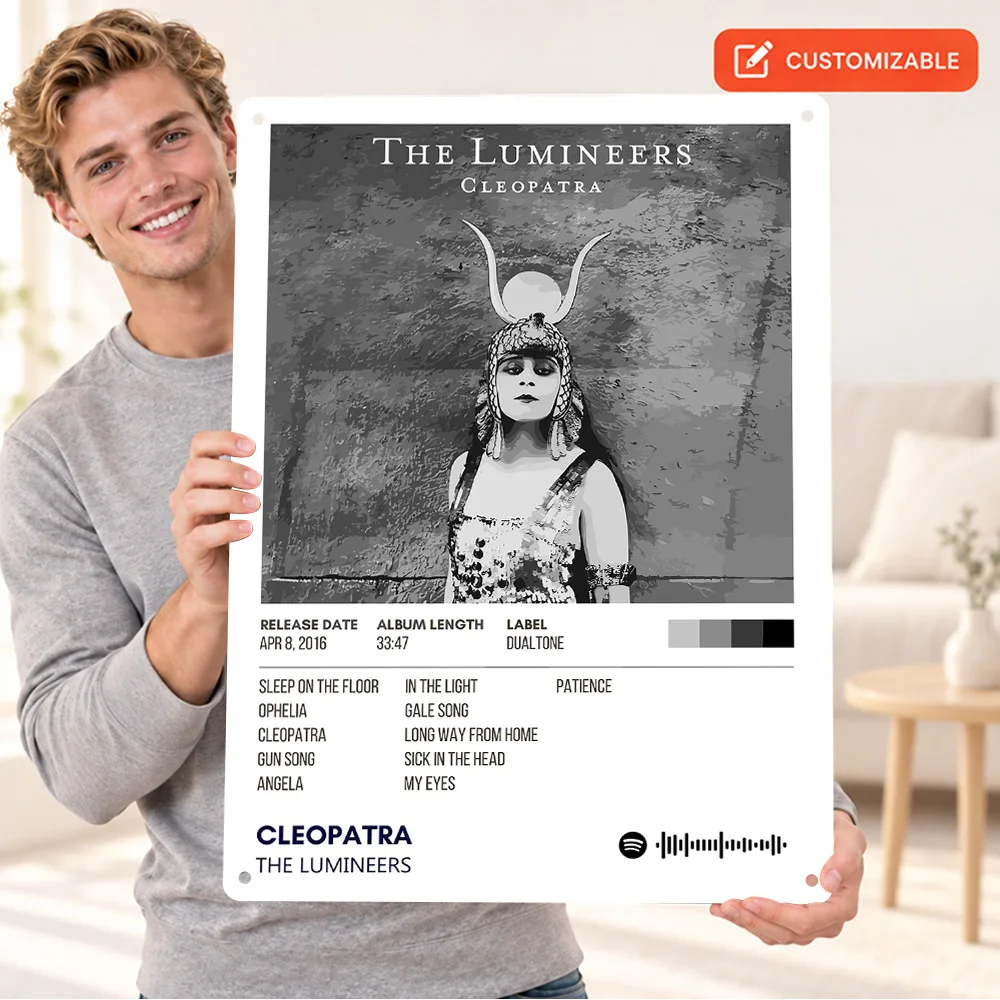 The Lumineers Cleopatra Textured Metal Poster Customized Aluminum Sign Album Cover And Tracklist Design Wall Art For Home Office
