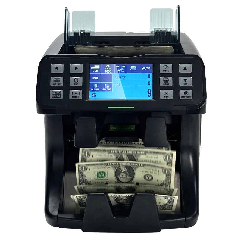 PKR IQD CFA XOF XAF Mixed Notes Bill Counting Machine Touch Panel Display 2 CIS Value Counter Money Detector USD EUR