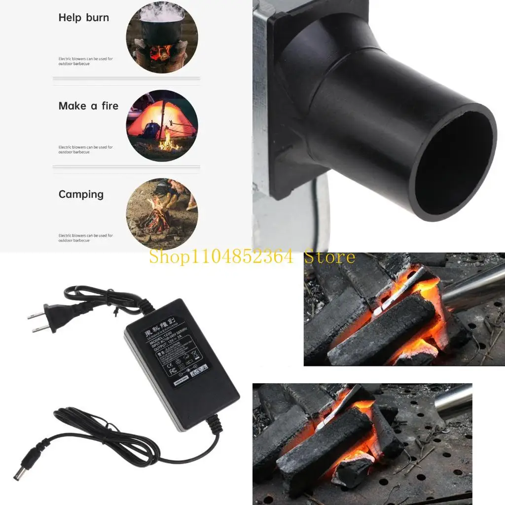 

652F DC12V BBQ вентилятор Небольшой портативный турбо -воздуходув с помощью скорости питания сбором питания