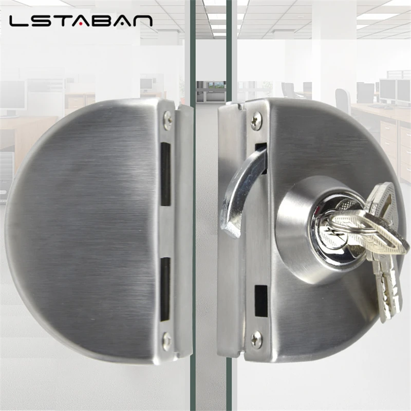 1 Set Doppia Porta Scorrevole Aperta Serratura In Acciaio Inox Serratura Della Porta di Vetro con Chiavi 8-12mm Serrature di Sicurezza Ufficio di Sicurezza di Vetro Hardware