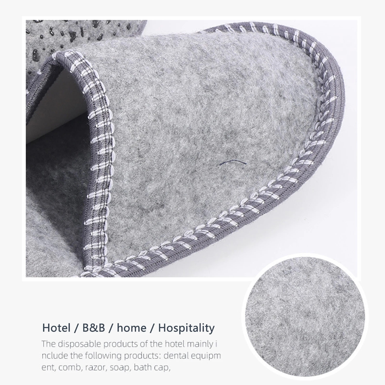 طقم شباشب ضيوف منزل عائلي مكون من 6 أزواج مع نعل غير قابل للانزلاق ومقدمة مغلقة شباشب ضيوف لغرفة النوم وحفلات الزفاف والسفر #2